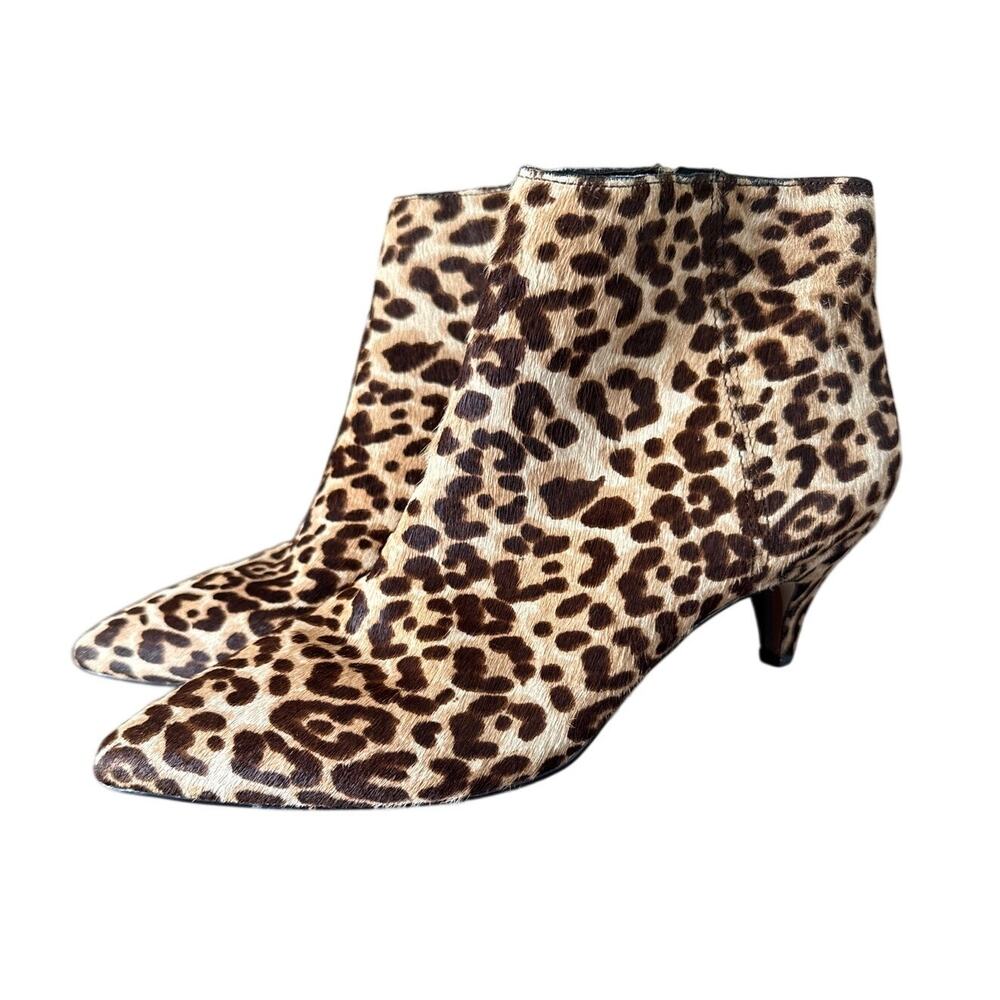 Sam Edelman Kinzey Kitten Heel Boot in Leopard Pony Hair & Leather Size 9